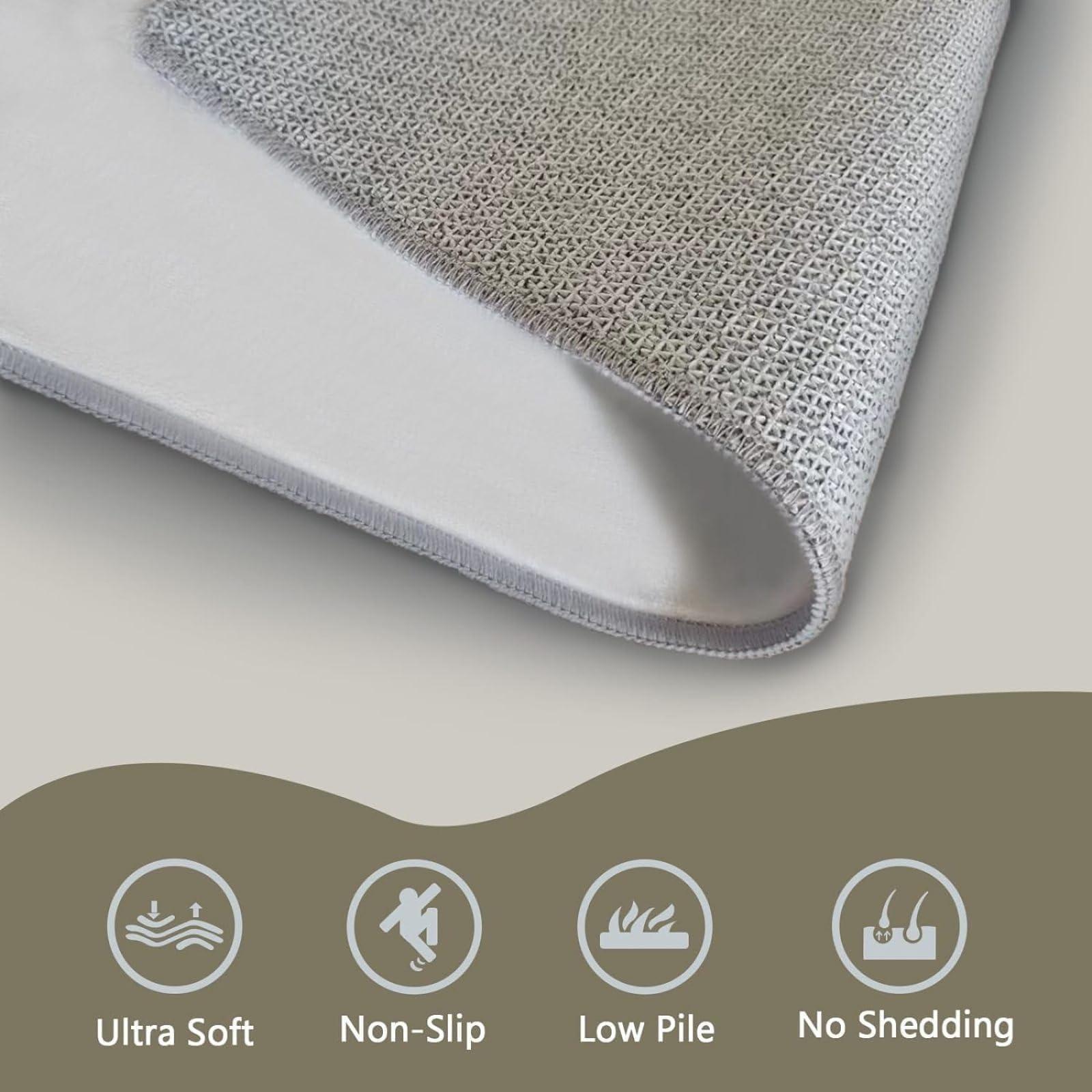 STRELEC Modern Mid Century Geometry Soft Area Rugs, Nordic Boho Sun Kitchen Rug, Non Slip Thin Easy Clean Washable Nursery Mat for Living Room Bedroom Hallway Entryway Kitchen Office 6x9ft