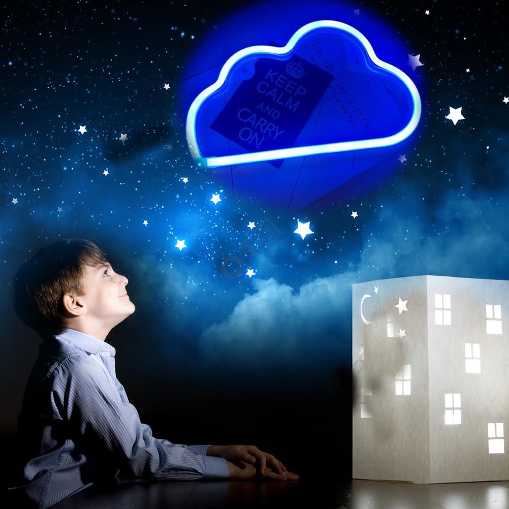 QiaoFei QiaoFei Cute Blue Neon Light,LED Cloud Sign Shaped Decor Light,Marquee Signs/Wall Decor for Christmas,Birthday Party,Kids Room, Living Room, Wedding Party Decor(Blue)