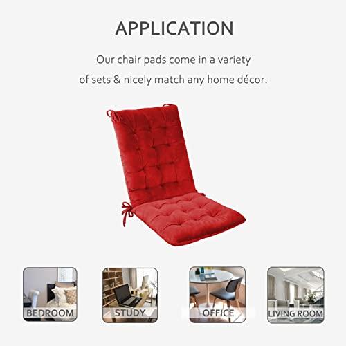 ELFJOY ELFJOY Rocking Chair CushionS Rocking Chair Pads for Wooden Rocking Chair Cushion for Rocking Chair Premium Tufted Back and Seat Cushion 2 piece Set (Red)
