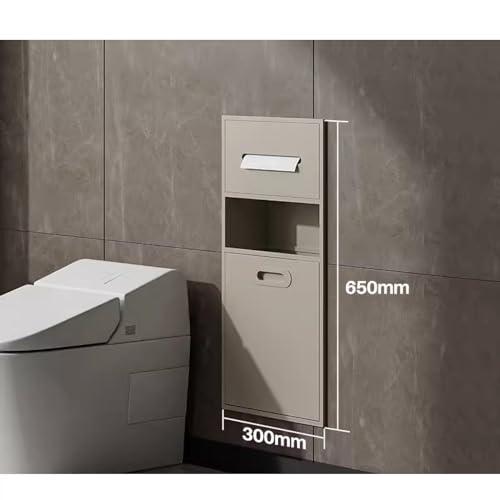 PHLEPS Stainless Steel Shower Nich Stainless Steel Bathroom Niche, Toilet Paper Storage Rack, Recessed Waterproof Shower Niche For Bathroom Storage/Shampoo/Toiletries ( Color : Apricot , Size : 65x30x14cm )