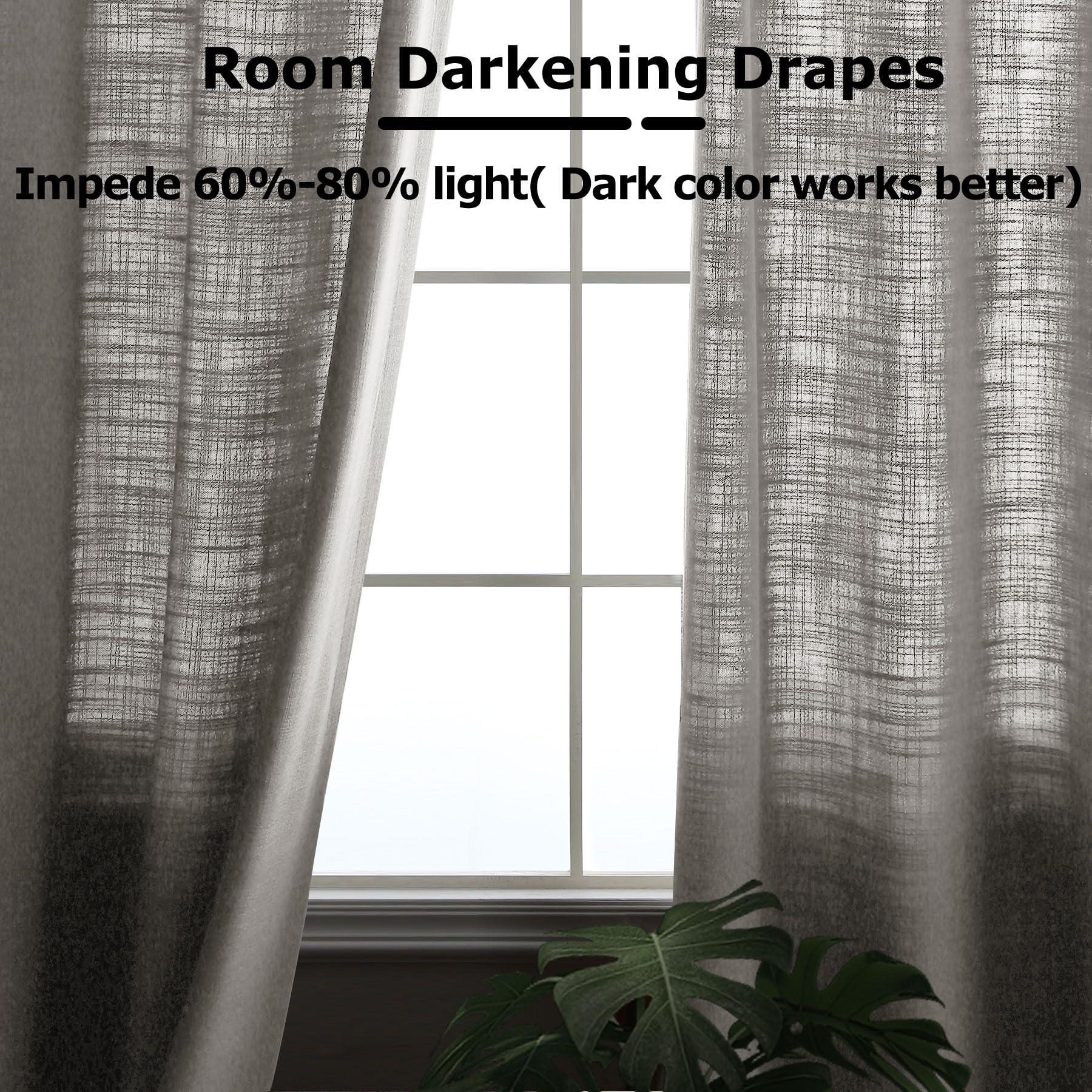 Frelement Frelement Extra Wide Breathable Faux Linen Curtains Noise Reduction Pinch Pleat Drapes for Bedroom, Patio Door, Sand White, 120" W x 84" L, 1 Panel