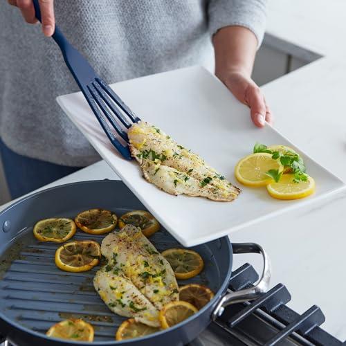 GreenPan GreenPan Silicone 5 Piece Cooking Utensil Set, Slotted & Solid Spoon, Turner, Spatula, Whisk, Flexible Nonstick Kitchen Tools, Steel Core, Heat-Resistant Anti-Slip Handle BPA-Free Dishwasher Safe Blue