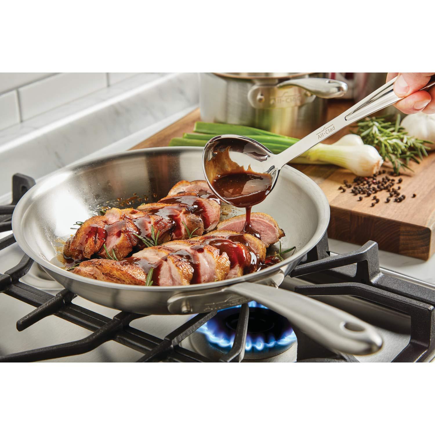 All-Clad All-Clad Specialty Stainless Steel Kitchen Gadgets Soup Ladle Kitchen Tools, Kitchen Hacks Silver