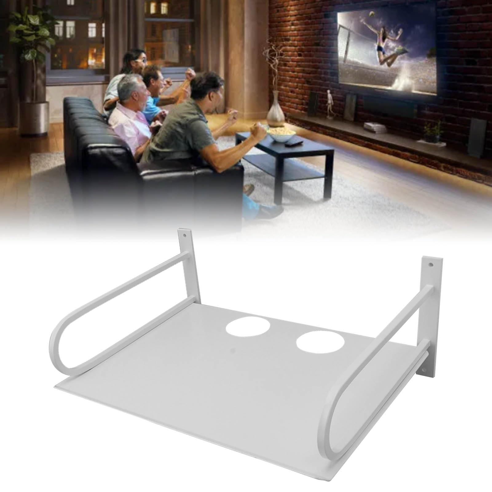 CDQL Wall Mounted Projector Shelf Wall Mounted Display Ledges Aluminum Floating Projector Shelves Floating Shelf for AV Device Projector Cable Boxes WiFi Router TV Box DVD Player