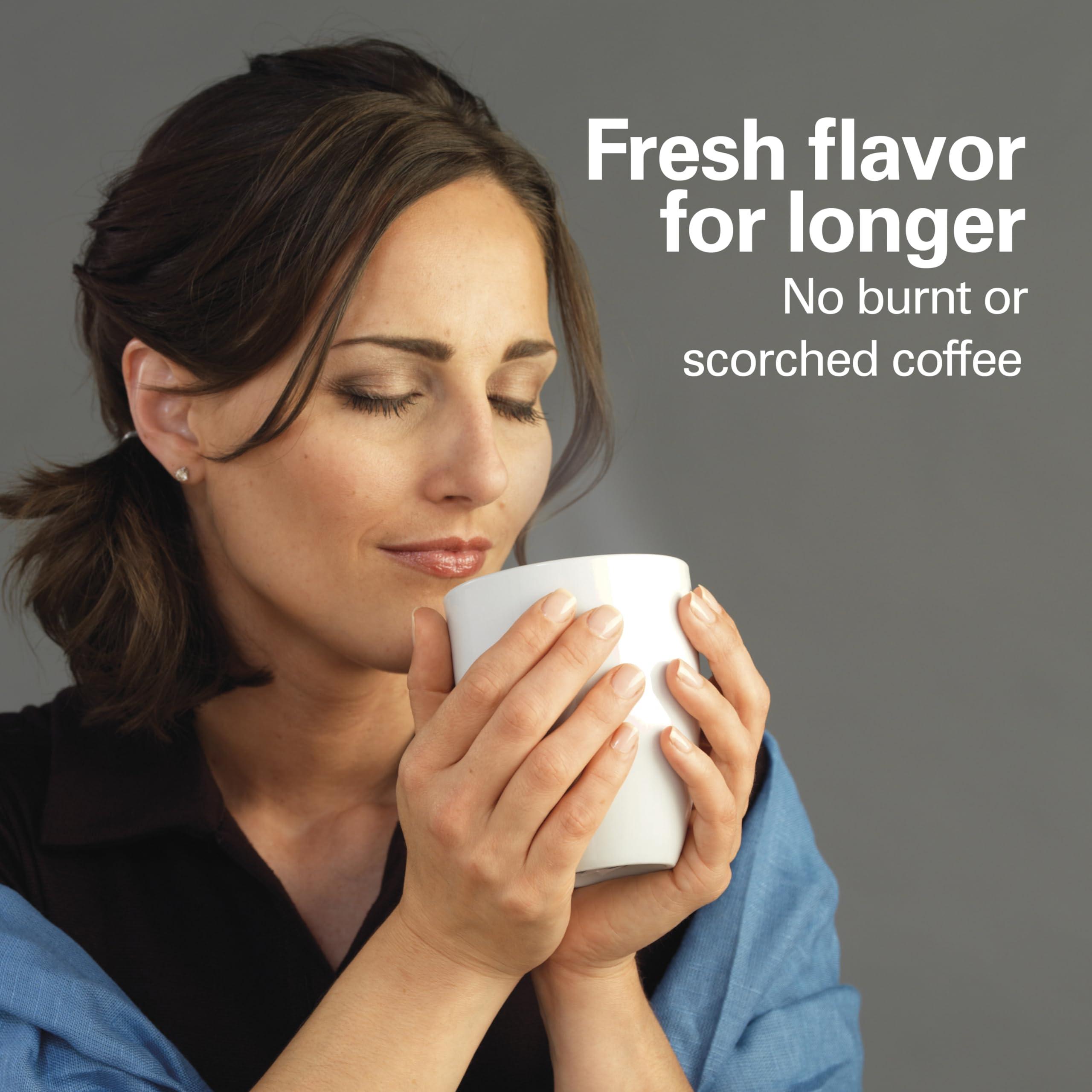 Hamilton Beach Hamilton Beach One Press Programmable Dispensing Drip Coffee Maker with 12 Cup Internal Brew Pot, Water Reservoir, Black with Chrome (48464)