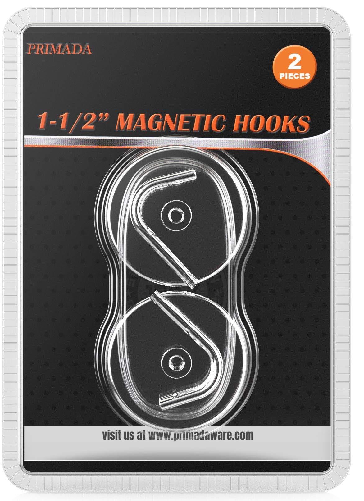PRIMADA PRIMADA Extra-Strong Set Magnetic Hooks, 2pc, Chrome, 2 Count