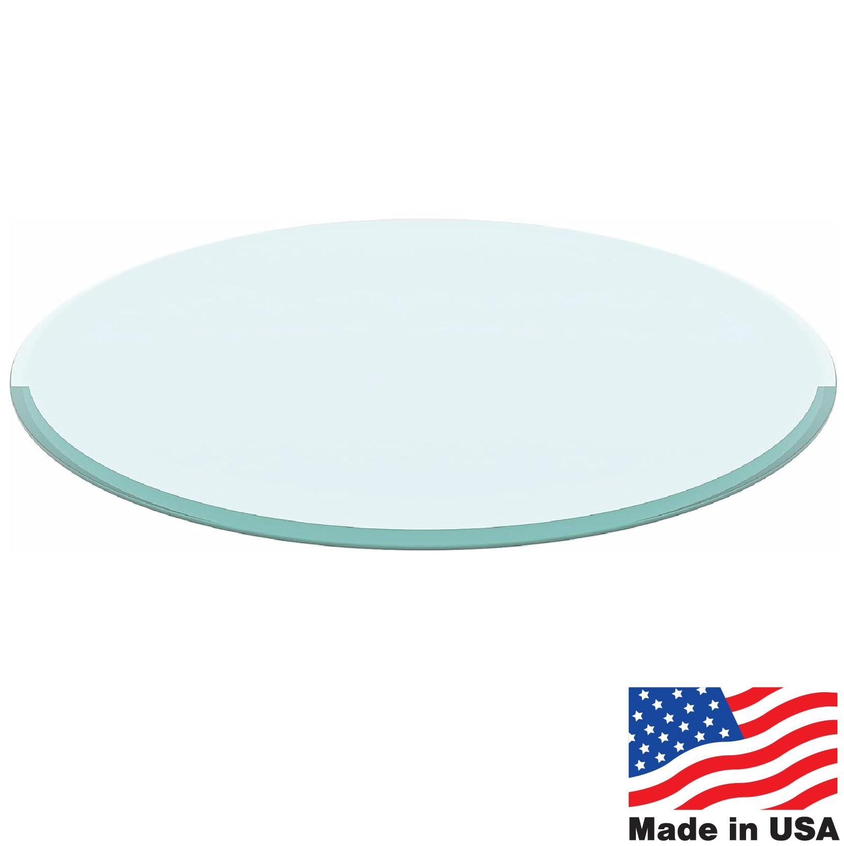Glass Beveling Service 16\" Inch Round Glass table top - 1/4\" Thick - Bevel Polish Edge, America Glass by Glass Beveling Service