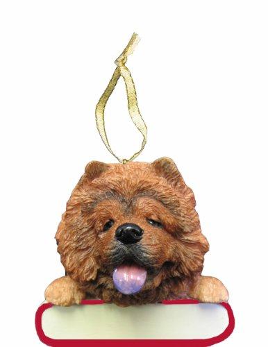 E&S Pets Chow Ornament "Santa's Pals" With Personalized Name Plate A Great Gift For Chow Lovers
