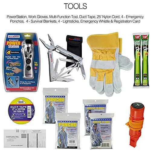 Ready America Ready America 72 Hour Deluxe Emergency Kit, 2-Person 3-Day Backpack, First Aid Kit, Survival Blanket, Power Station, Emergency Food, Portable Disaster Preparedness Go-Bag for Earthquake, Fire, Flood