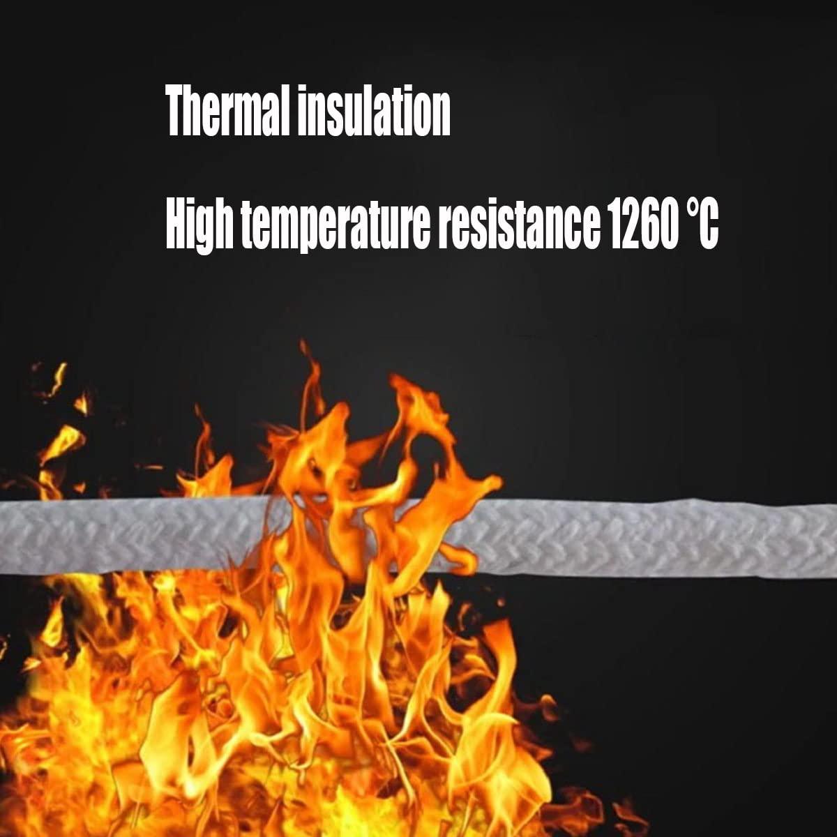 FANGHUOCL FANGHUOTC Ceramic Fiber Square Rope, High Temperature Seal for Stove Boiler Furnace Oven Kiln Door Gasket Length 10M,Diameter 20 mm