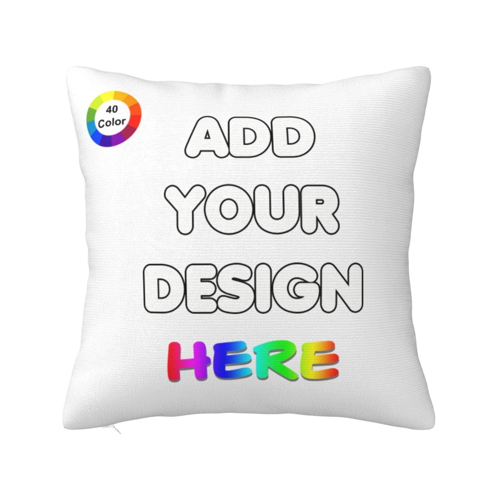 PVJIEMS PVJIEMS Personalized Pillowcase with Photo Text Name, Two-Sides Printed Throw Pillow Cover for Birthday Christmas Anniversary, Couple Dad Mom Son Daughter Family Love Gifts,White,22x22