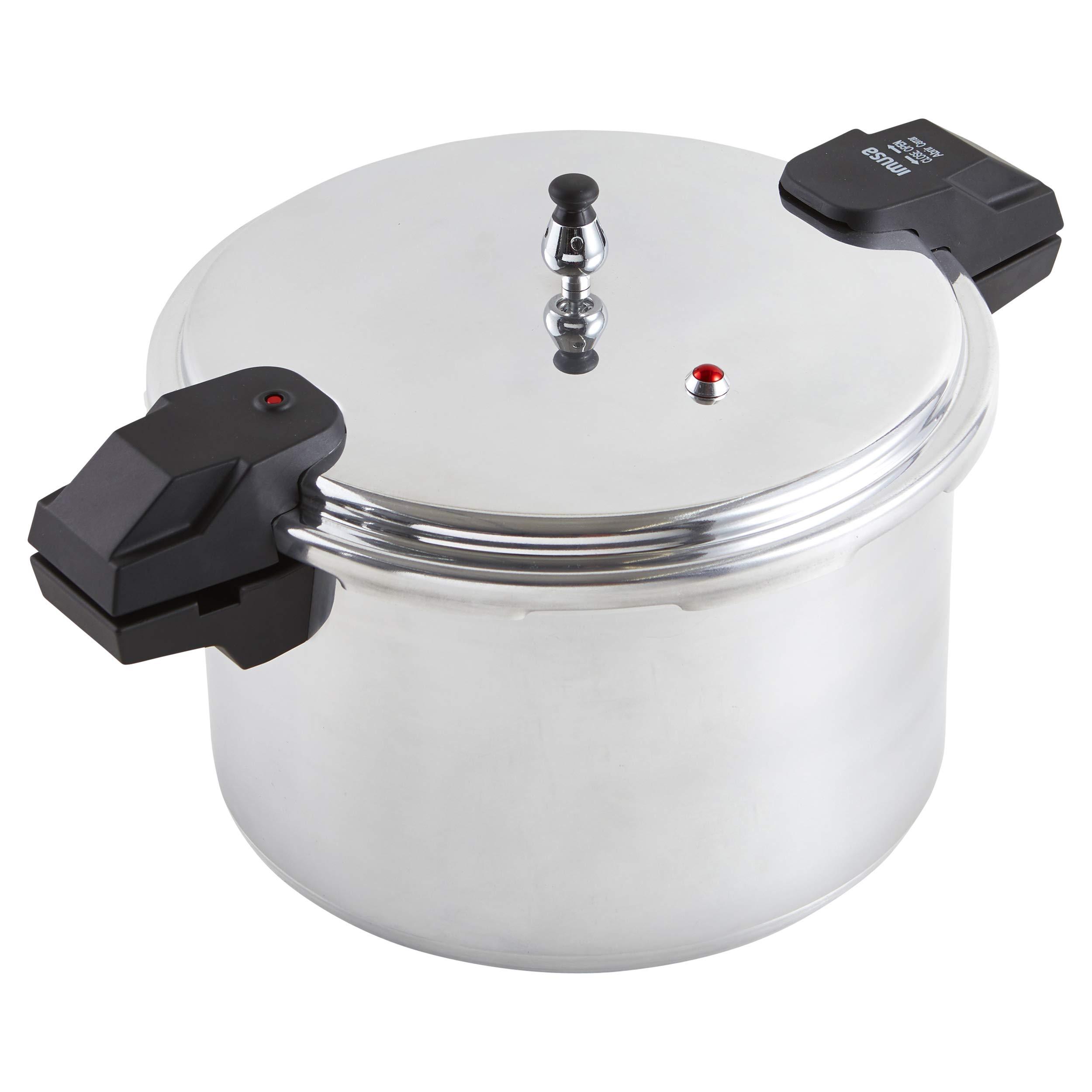 Imusa IMUSA USA A417-80808 22Qt Jumbo Stovetop Pressure Cooker with Regulator and Side Handles, Silver
