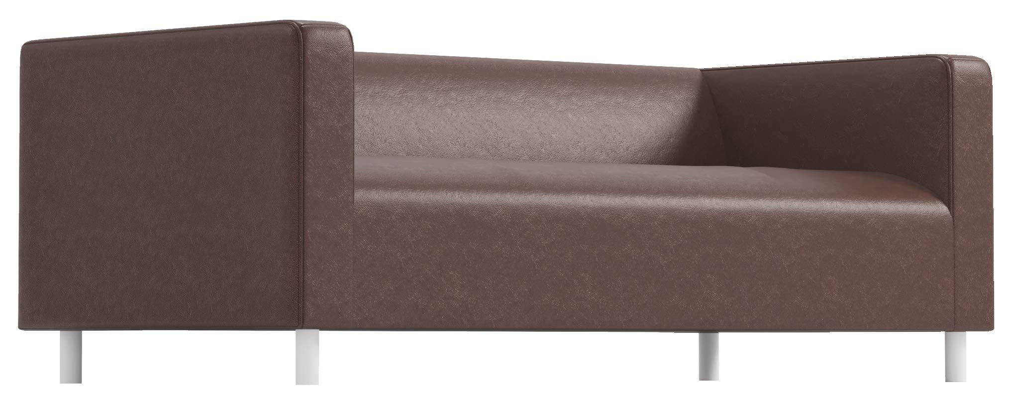 Sofa Pro The PU Leather Klippan Loveseat Sofa Cover Replacement is Custom Made for IKEA Klippan Loveseat Sofa Slipcover. (Dark Brown Faux Leather)