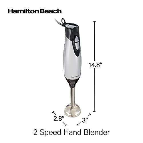 Hamilton Beach Hamilton Beach 4-in-1 Electric Immersion Hand Blender with Handheld Blending Stick, Whisk + 3-Cup Food & Vegetable Chopper Bowl, 2-Speeds, 225 Watts, Silver and Stainless Steel (59765)
