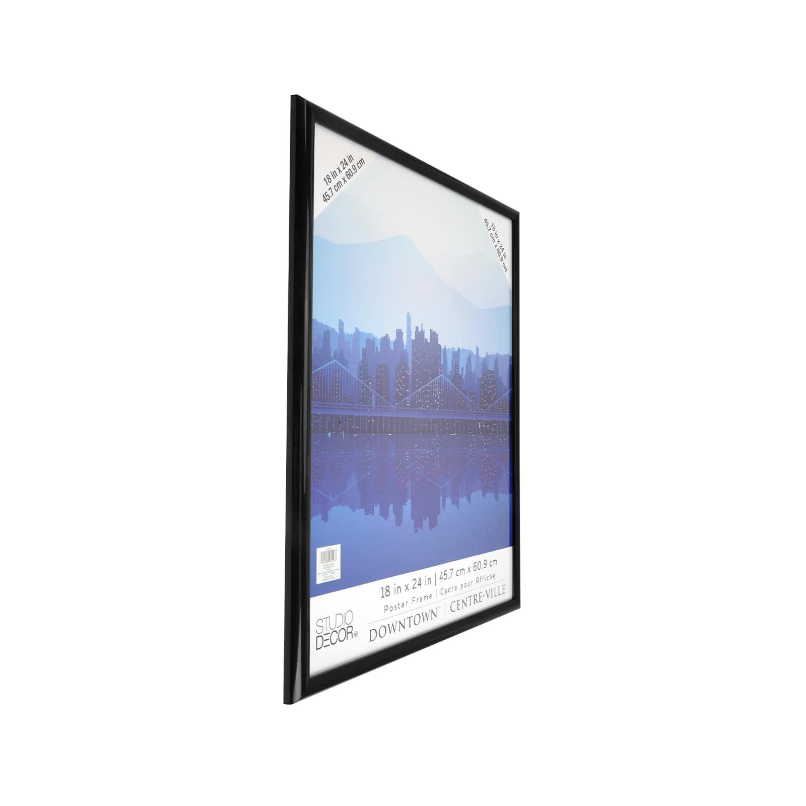 Studio Decor 18 x 24 Plastic Poster Frame by Studio Dcor - Includes Pre-attached Hanging Hardware, Horizontal or Vertical Display - Black, Bulk 6 Pack
