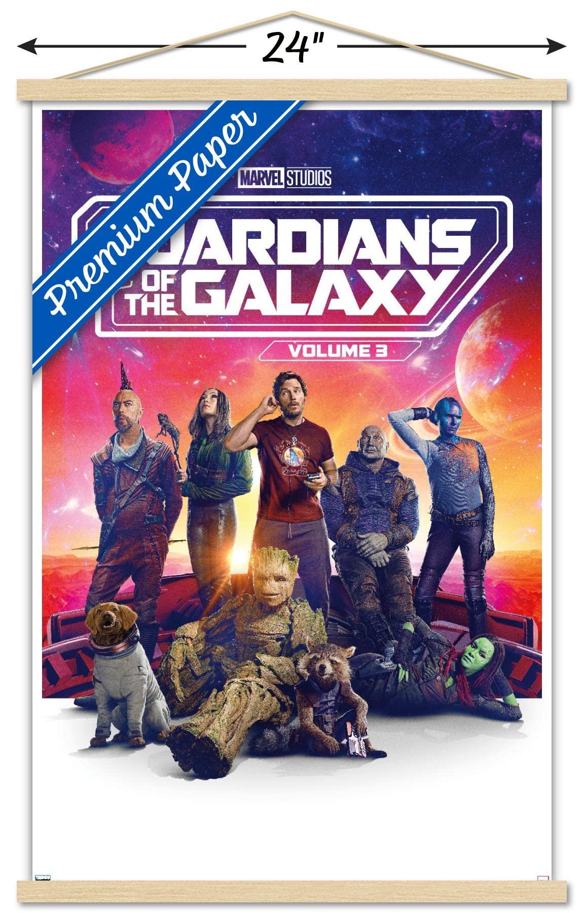 Trends International Trends International Marvel Guardians of the Galaxy Vol 3 - One Sheet Wall Poster, 22.37\" x 34.00\", Premium Print and Beechwood Hanger Bundle