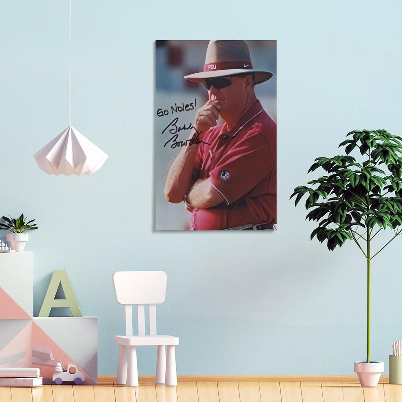 CENSO Bobby Bowden Autograph Canvas Poster Room Aesthetic Poster Print Art Wall Painting Canvas Posters Gifts Modern Bedroom Decor 08x12inch(20x30cm)
