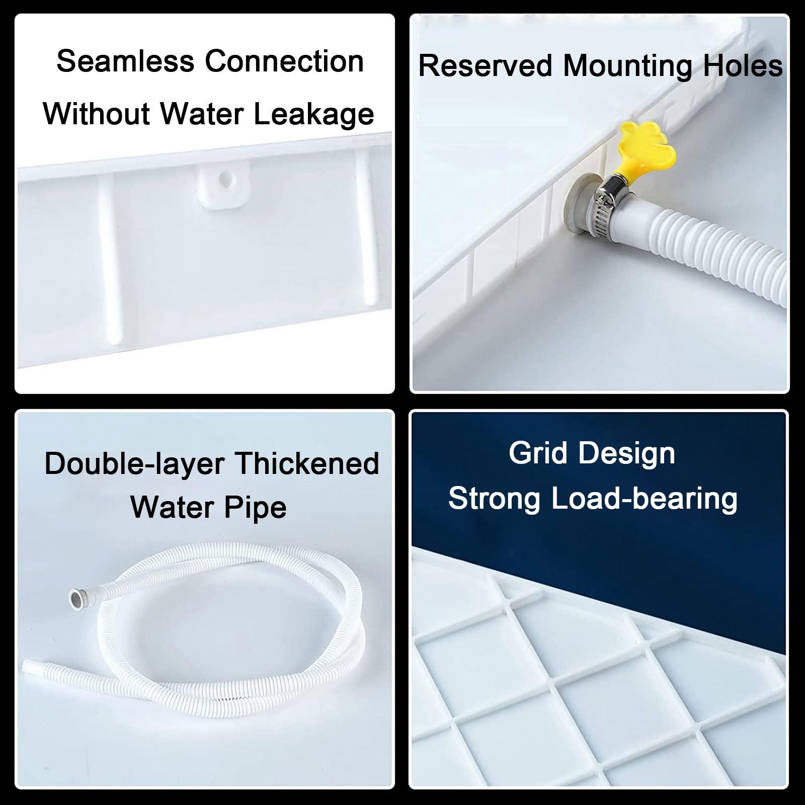 GQMYCDM Condensate Drain Pan Plastic Drip Tray, AC Drip Pan with Drain, Universal Window Air Conditioner Drain Kit, for Indoor/Outdoor Split Air Conditioner Heat Pump Systems(Color:3-5P,Size:Hose 400cm)