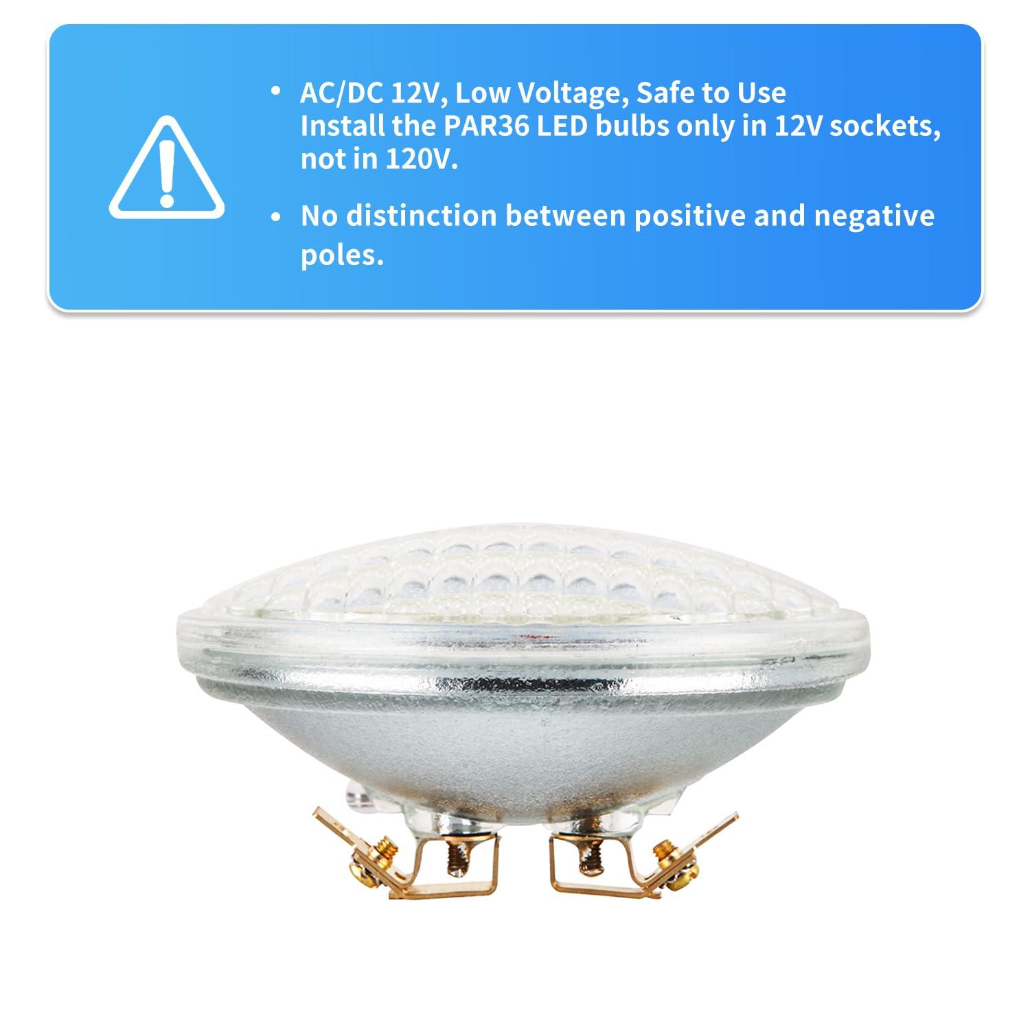 Goehiaul Goehiaul PAR36 LED Landscape Bulbs 6W 3000K Warm White, AC/DC12V, 700Lumens, PAR36 LED Bulb 36W Halogen Equivalent, PAR 36 LED Light Water Resistant (1 Pack)