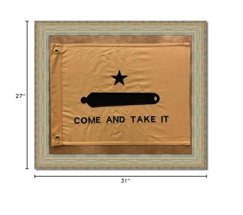 Wall Art Giant Come And Take It Flag With Grommets - Whitewash Frame