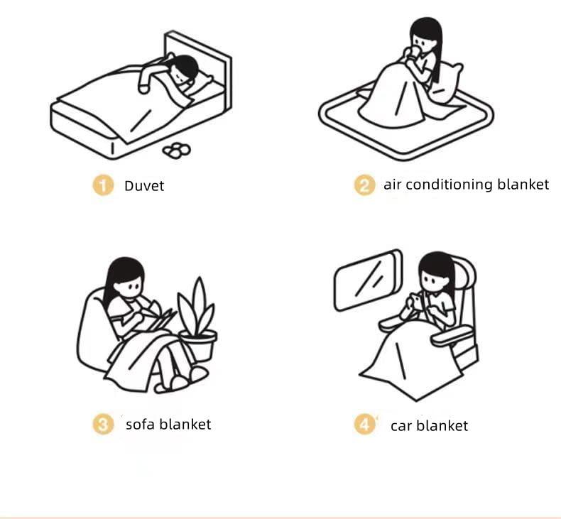 LUZBOSE LUZBOSE Ultra-light summer seam superfine fiber down quilt car blanket nap blanket summer cool quilt air conditioner quilt(150 * 200CM, A16)