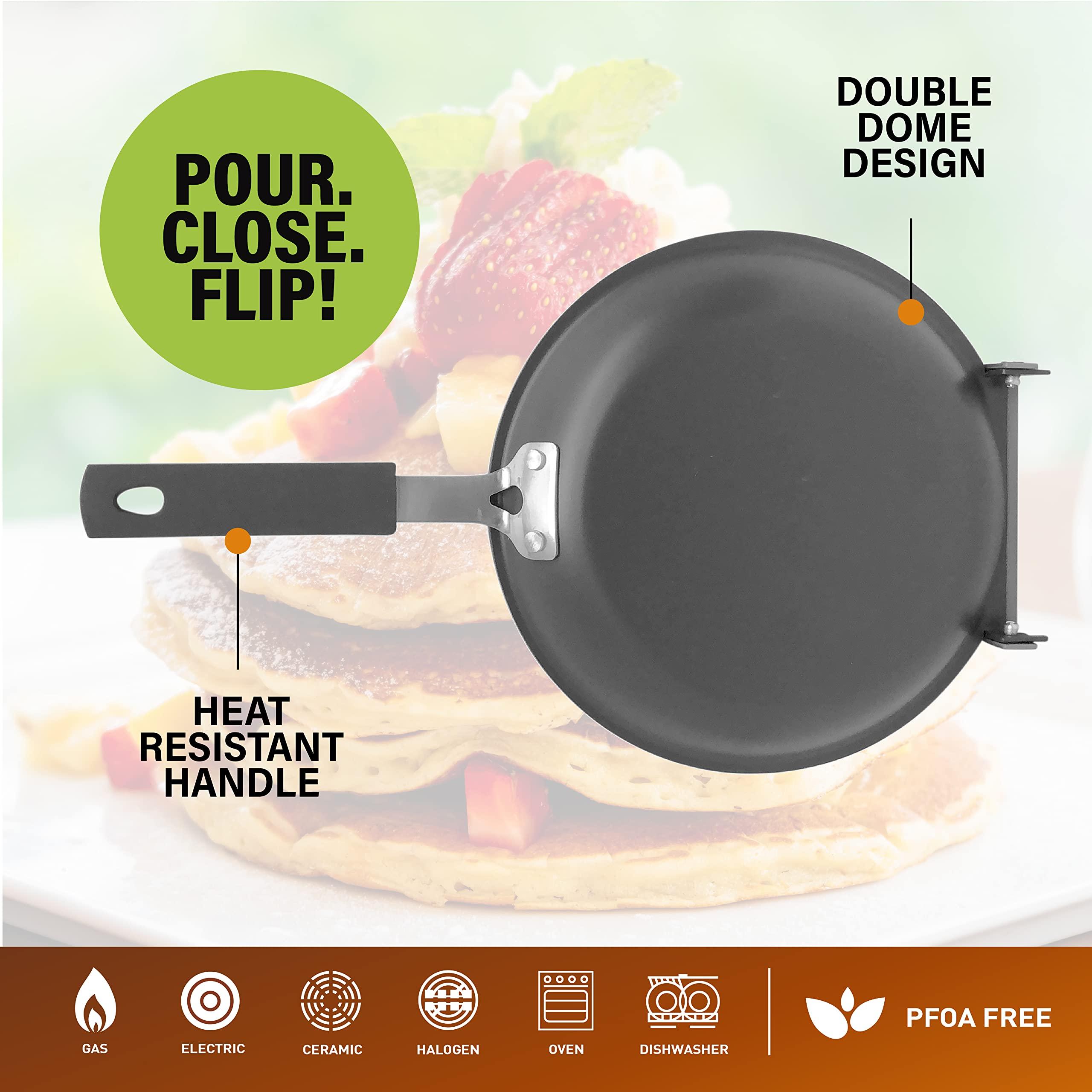 GOTHAM STEEL Gotham Steel Double Sided Pan, The Perfect Pancake Maker Ceramic Nonstick Copper Easy to Flip Pancake Griddle for Fluffy Pancakes, Omelette Maker, Frittata Maker & More! Dishwasher Safe