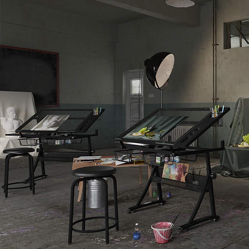 ZAYEN ZAYEN Drafting Desk, Height Adjustable Drawing Desk, Tiltable Craft Table with Storage, Large Art Desk, for Home Office Drafting Table