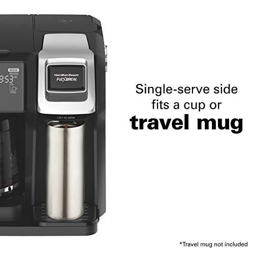 Hamilton Beach Hamilton Beach FlexBrew Trio 2-Way Coffee Maker, Compatible with K-Cup Pods or Grounds, Combo, Single Serve & Full 12c Pot, Permanent Gold-Tone Filter, Black & Silver