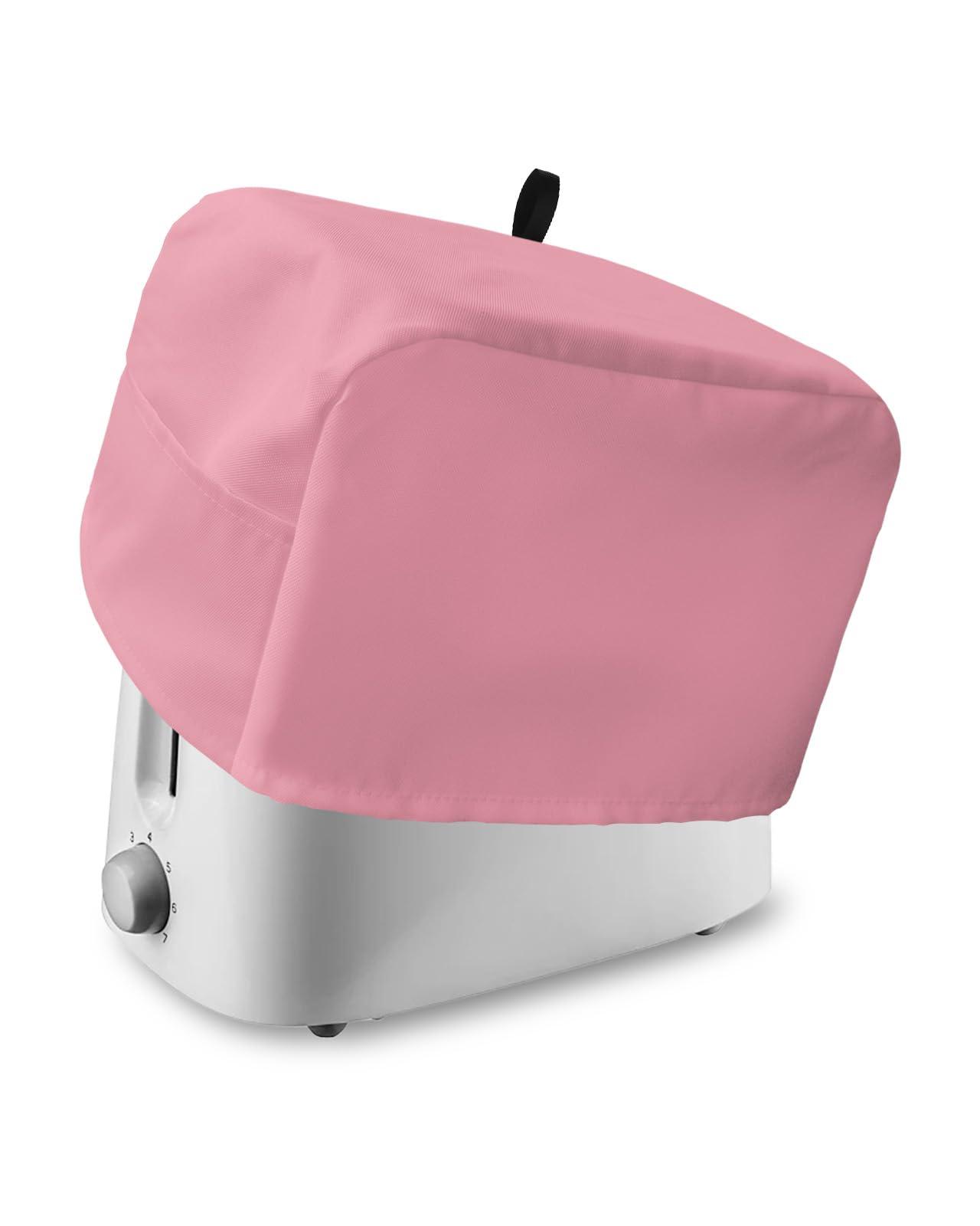 Lsrtoss Pink Toaster Cover 4 Slice, Large Kitchen Appliance Covers, Pure Pink Toaster Oven Cover with Loop, Bread Machine Cover Polyester Dust Cover Protection