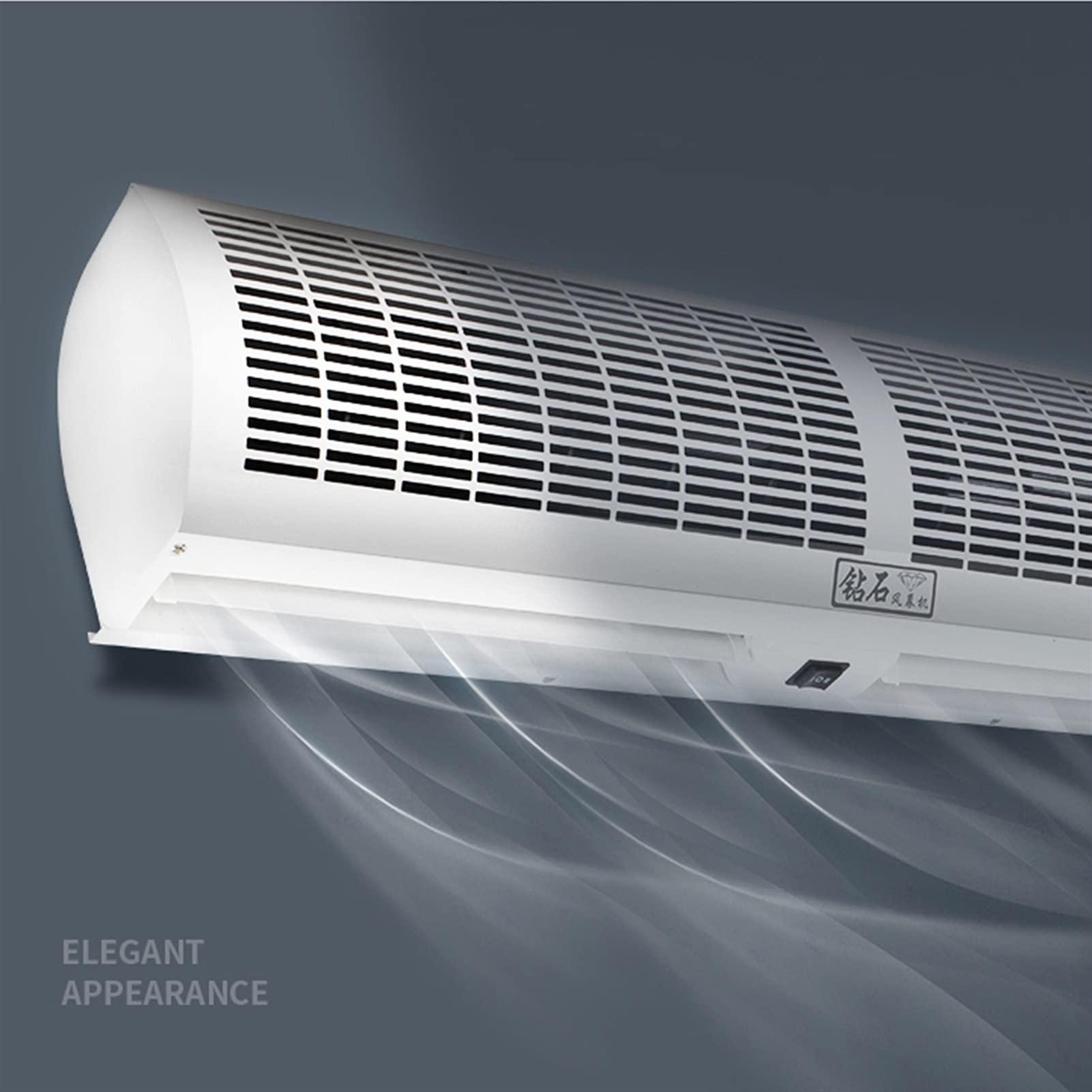 STVAZ Air Curtain, Ultra-Thin Alloy Shell for Commercial/Domestic Use, Ultra-high Power Commercial/Domestic, Air Curtain with Remote Control and Button Switch, Quiet, Small Body, Light Weight