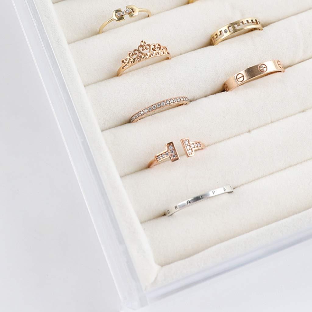 BAZIGA BAZIGA Transparent Acrylic Storage Box, Simple Style Drawer-Style Jewelry Storage, Necklace, Earrings and Ring Organizer