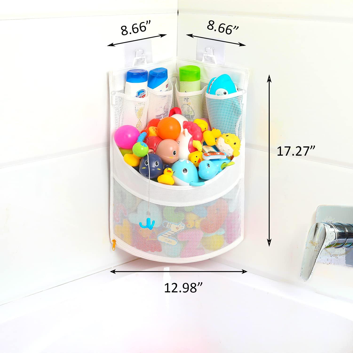 Ligereza Ligereza Baby Bathtub Toy Storage 17" x 13" Bathtub Toy Holder Mesh Let Baby Bathtub Toys To Dry Faster, Bath tub Toy Organizer For 1-3 Year Old Toddler Bathtub Toys