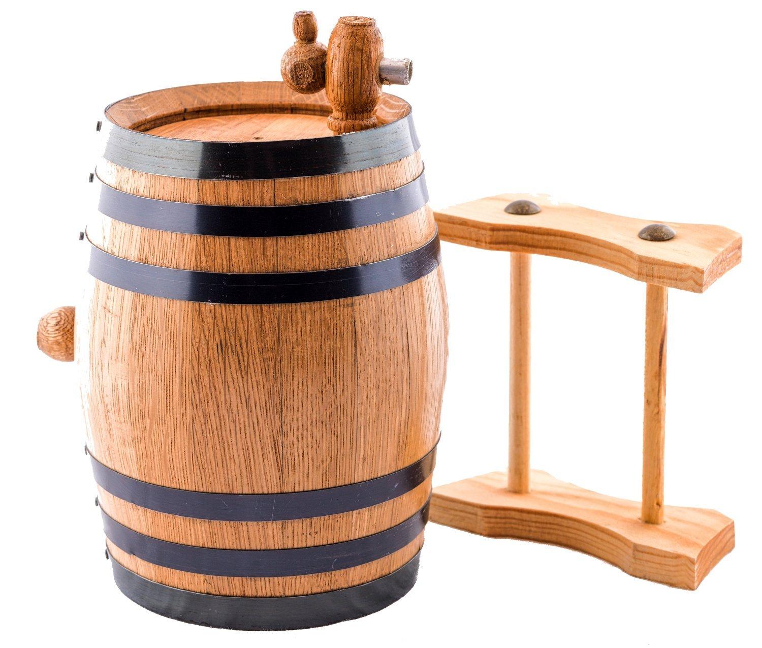 Sofia's Findings 1 Liter American Oak Aging Whiskey Barrel | Handcrafted using American White Oak | Age your own Whiskey, Beer, Wine, Bourbon, Tequila, Hot Sauce & More