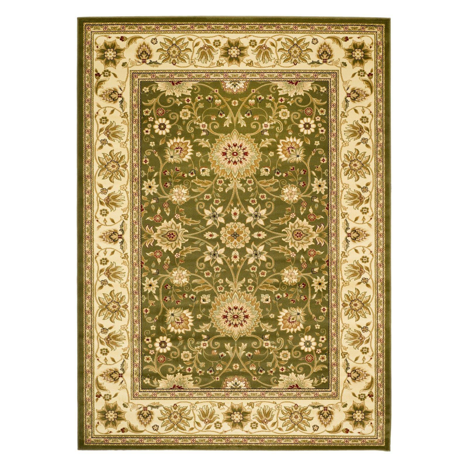 Safavieh SAFAVIEH Lyndhurst Collection 8' Square Sage / Ivory LNH212C Traditional Oriental Non-Shedding Living Room Bedroom Dining Home Office Area Rug