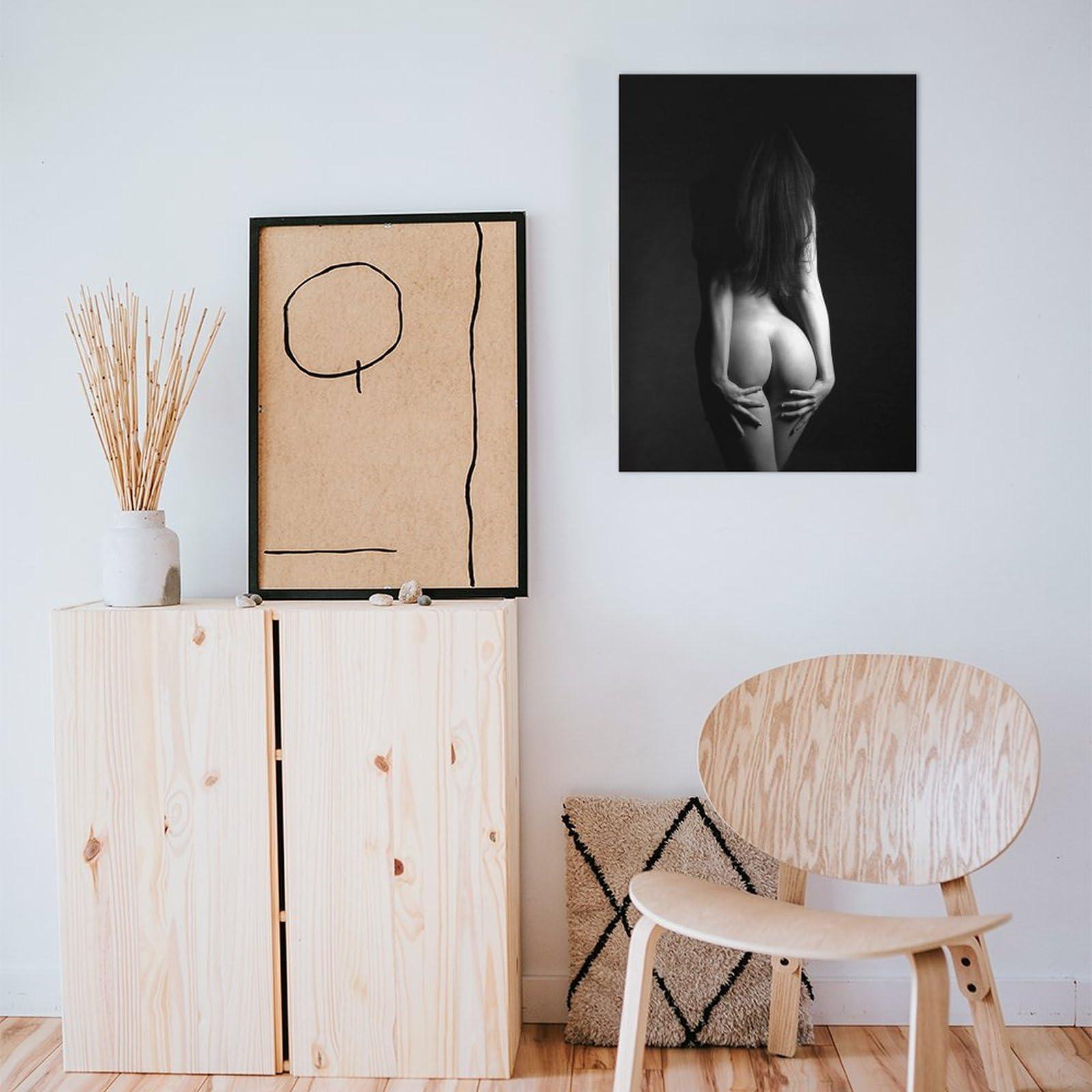 Puryzxac Naked Woman Poster Naked Ass Black And White Wall Art Sex Wall Art Canvas Art Poster And Wall Art Picture Print Modern Family Bedroom Decor 16x20inch(40x51cm) Unframe-style