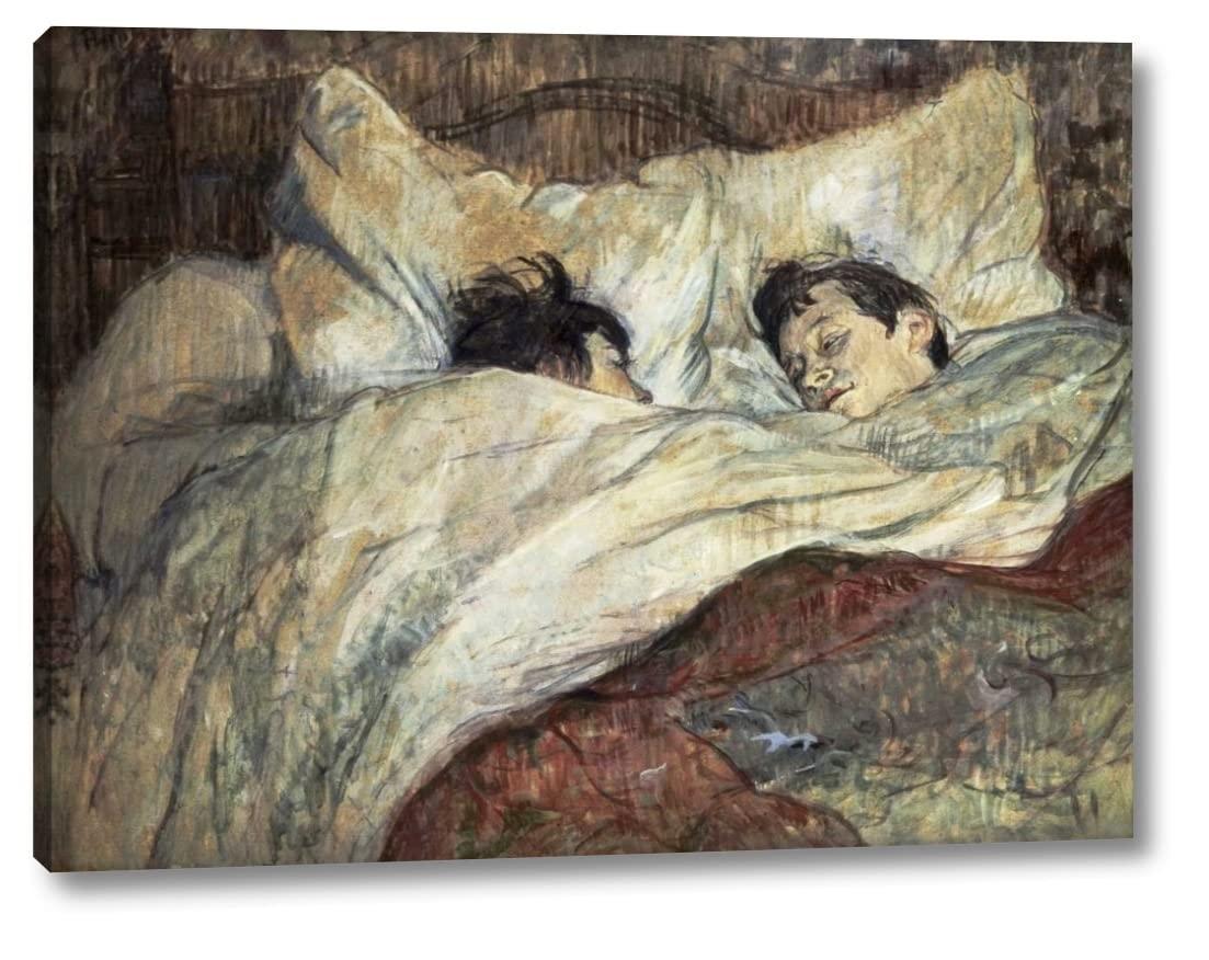 Canvas Art USA Le Lit by Henri Toulouse-Lautrec - 29\" x 38\" Canvas Art Print Gallery Wrapped - Ready to Hang