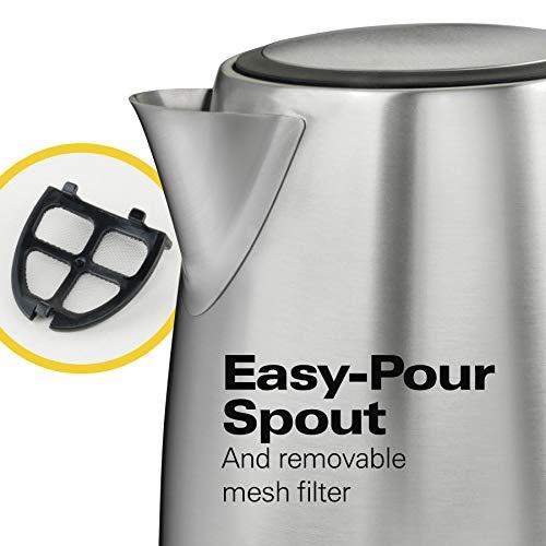 Hamilton Beach Hamilton Beach Electric Tea Kettle, Water Boiler & Heater, 1 L, Cordless, Auto-Shutoff & Boil-Dry Protection, Stainless Steel (40998)