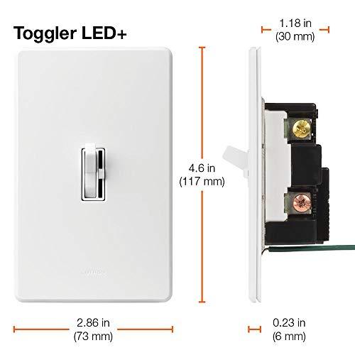 Lutron Lutron Toggler LED+ Dimmer Switch | 150-Watt, Single-Pole/3-Way | TGCL-153PH-IV | Ivory