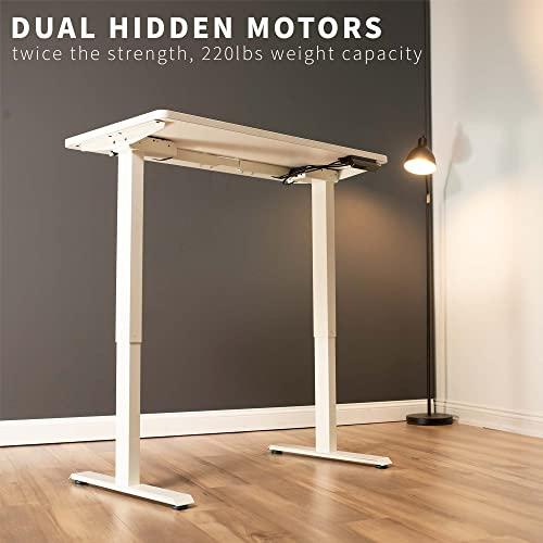 VIVO VIVO Electric Dual Motor Standing Desk Frame for 43 to 79 inch Table Tops, Frame Only, Ergonomic Standing Height Adjustable Base with Push Button Memory Controller, White, DESK-V122EW