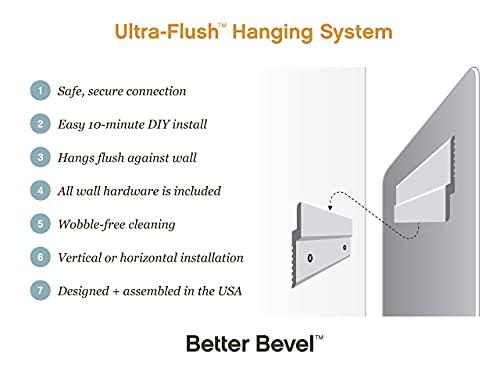 The Better Bevel Better Bevel Frameless Rectangle Mirror, 30\" x 40\" Bathroom Wall Mirror w/Pencil Polished Edge