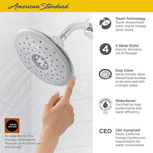 American Standard American Standard 9035374.002 Spectra+ Touch 4-Function Shower Head, 2.5 GPM, Polished Chrome