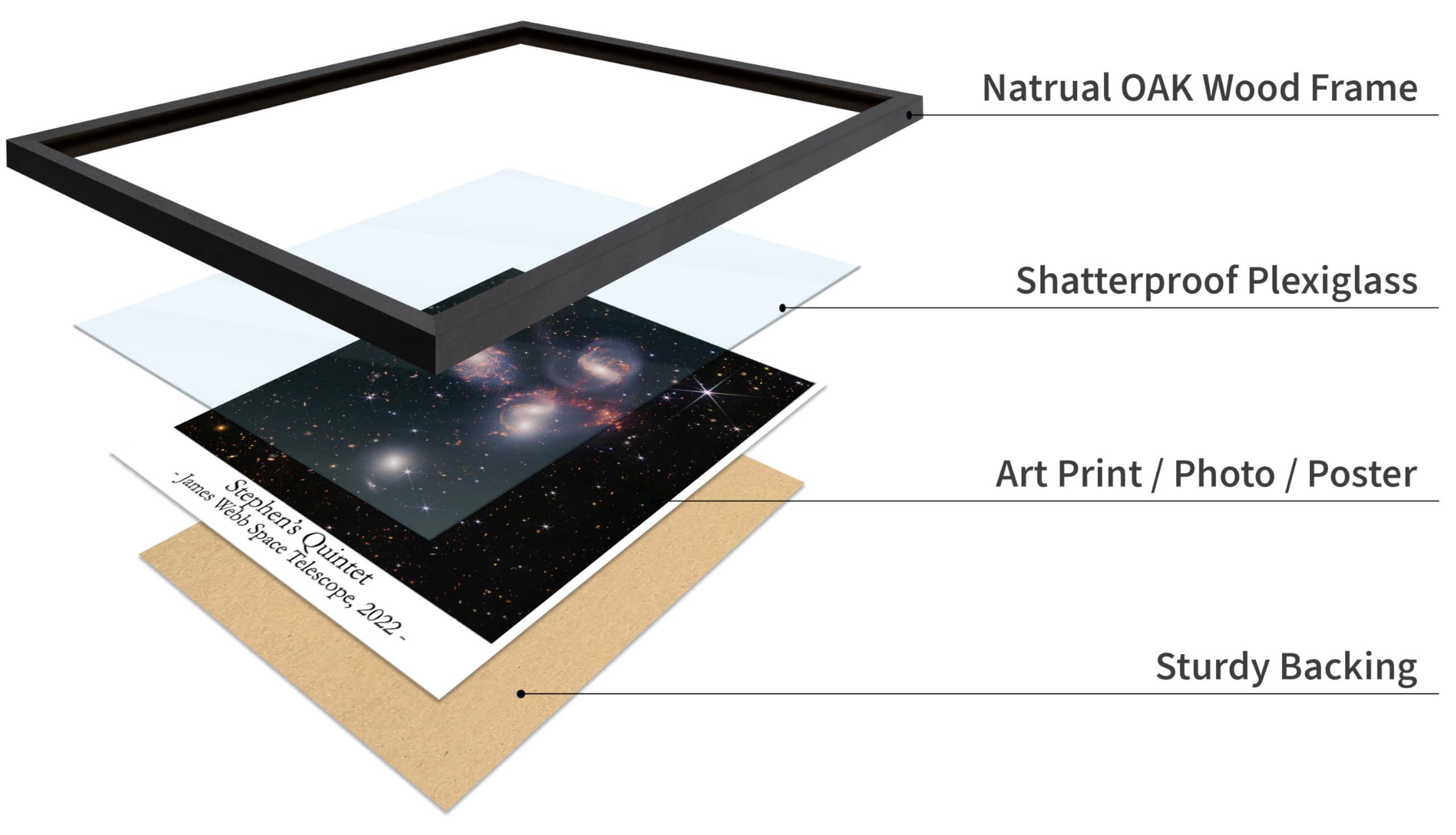 Poster Master Poster Master Stephen\'s Quintet Poster - James Webb Space Telescope Print - Space & NASA Art - Gift for Astronomers, Outer Space Enthusiasts - Decor for Home, Office, Bedroom, 11x14 Black Framed