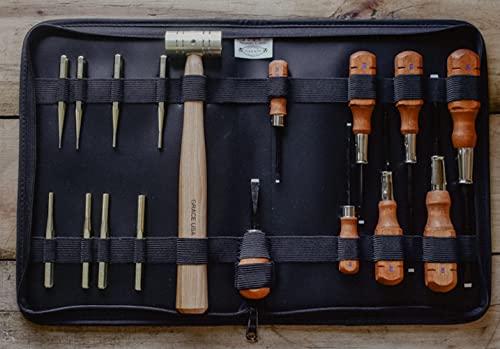 Grace USA GRACE USA Gun Care Tool Set In Nukaf Case, Tools for Gunsmiths, Includes Screwdrivers, Brass Punches and 17 Tool Set, Made in USA
