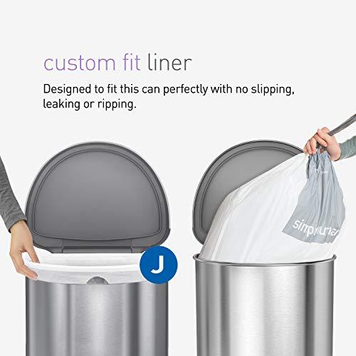simplehuman simplehuman 45 Liter/ 12 Gallon Semi-Round Hands-Free Step Trash Can, Brushed