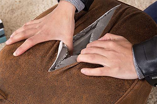 XMZFQ XMZFQ Animal Footstool PU Leather Upholstered Ottoman, Cute Rhinoceros Foot Rest Stool Pouffe Chair,Solid Wood Support Footstool,Brown