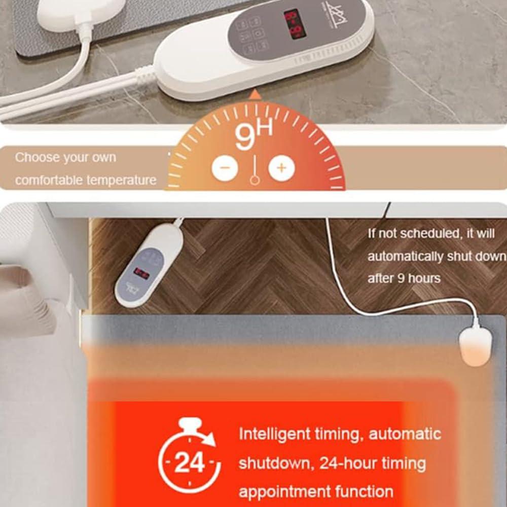 vhdurike vhdurike Radiant Electric Heated Rug, Large Area Pad Warming Heater, Carbon Crystal Floor Heating Pad, Electric Heated Floor Mats for Office Home,120 * 200cm