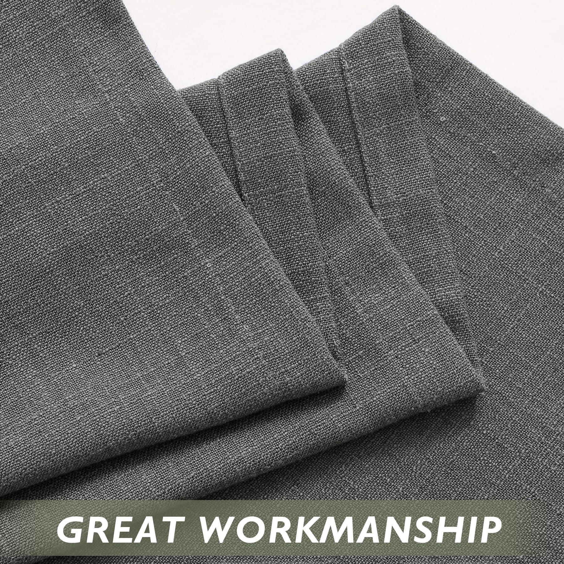 Fcosie Fcosie Dark Grey Natural Linen Extra Long Curtain with Grommets Top, Floor to Ceiling Curtains 108 Inches Long for 2 Story House, Tall Window, High Ceiling, 1 Panel, 100" Width by 108" Length