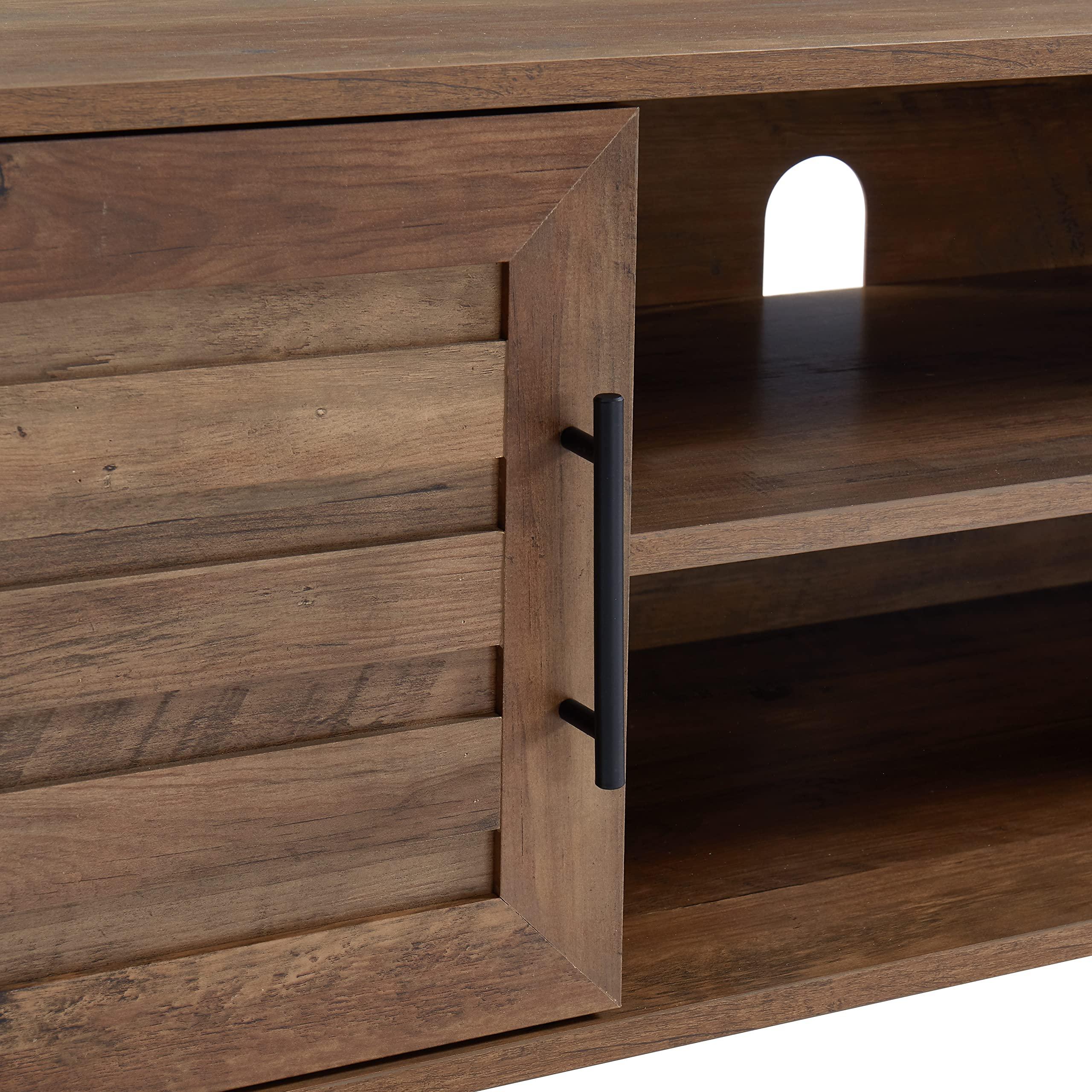 JYED DECOR JYED DECOR Mid Century Wooden TV Stand Entertainment Console with Open Shelving and 2 Cabinets for Televisions up to 65 Inches(Rustic Oak)