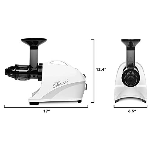 Tribest Tribest Solostar SS-4200-B Horizontal Slow Masticating Juicer, Single Auger Cold Press Juicer & Juice Extractor, White
