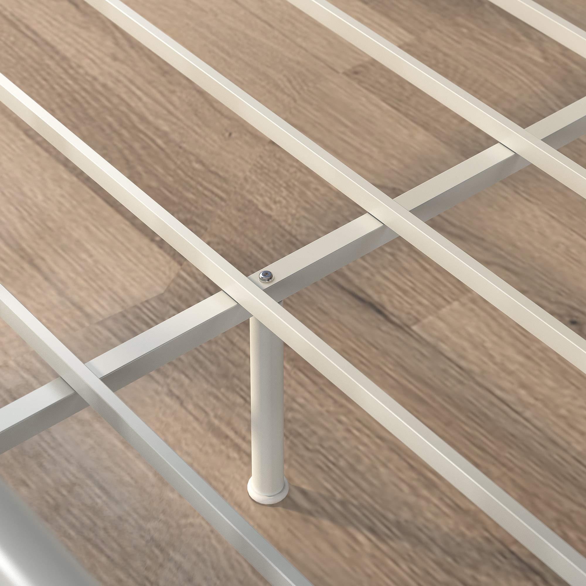 Zinus ZINUS Florence Full Panel Metal Platform Bed Frame / Mattress Foundation / No Box Spring Needed / Easy Assembly, White, Twin